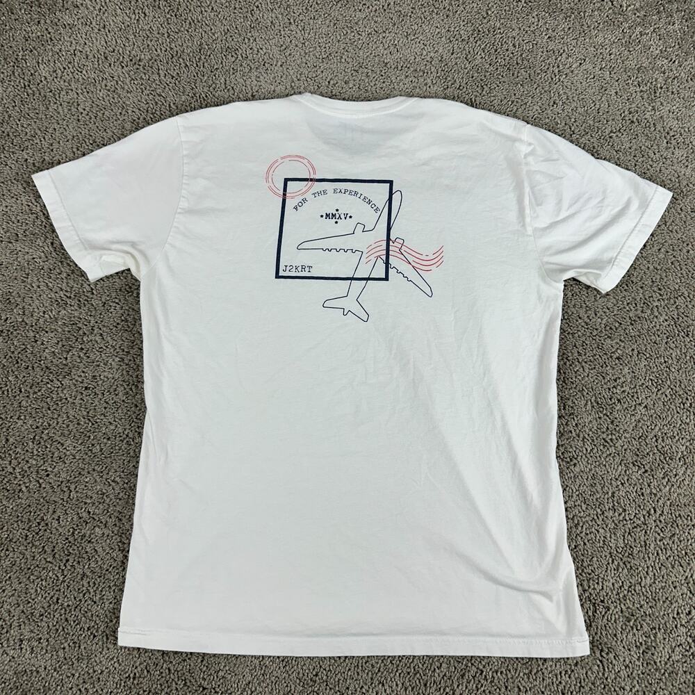 For The Experience Shirt Mens XL White FTE Collective Airplane Travel Passport